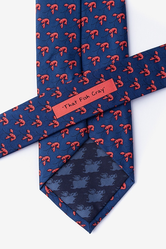 That Fish Cray Navy Blue Extra Long Tie