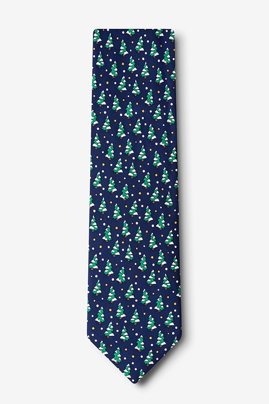 Tree-mendous Navy Blue Extra Long Tie