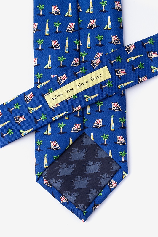 Wish You Were Beer Navy Blue Extra Long Tie