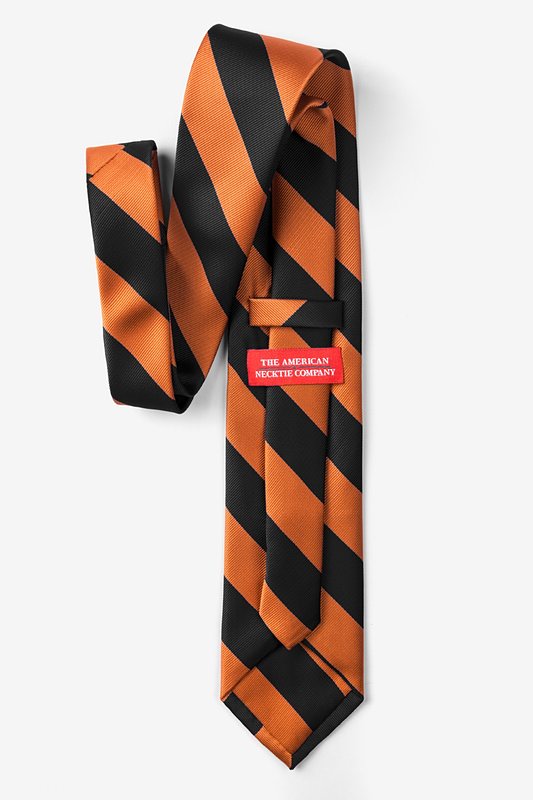 Orange & Black Stripe Extra Long Tie