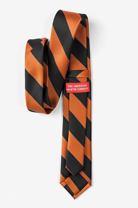 Orange & Black Stripe Skinny Tie