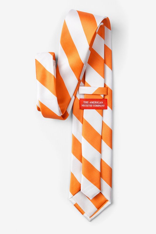 Orange & White Extra Long Tie