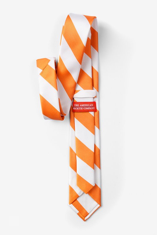 Orange & White Skinny Tie