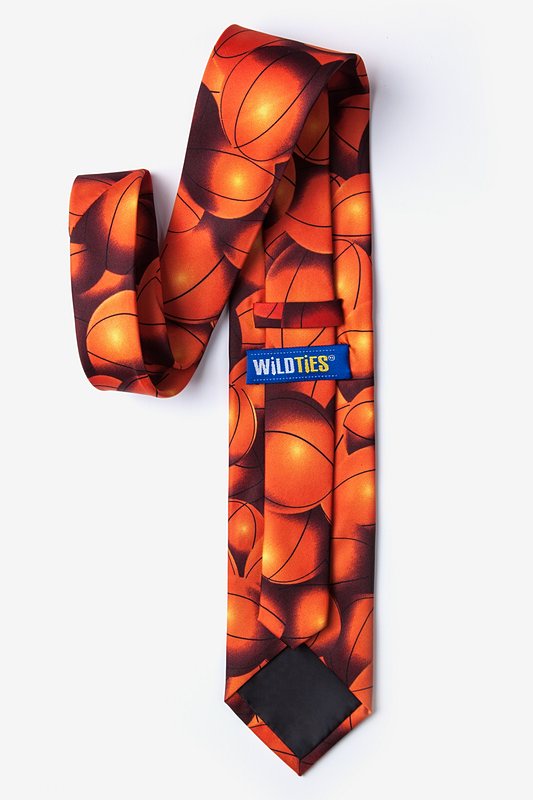 Basketball Fever Orange Extra Long Tie