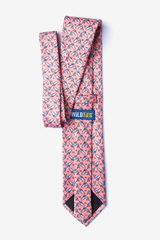 Blue Whales Peach Extra Long Tie