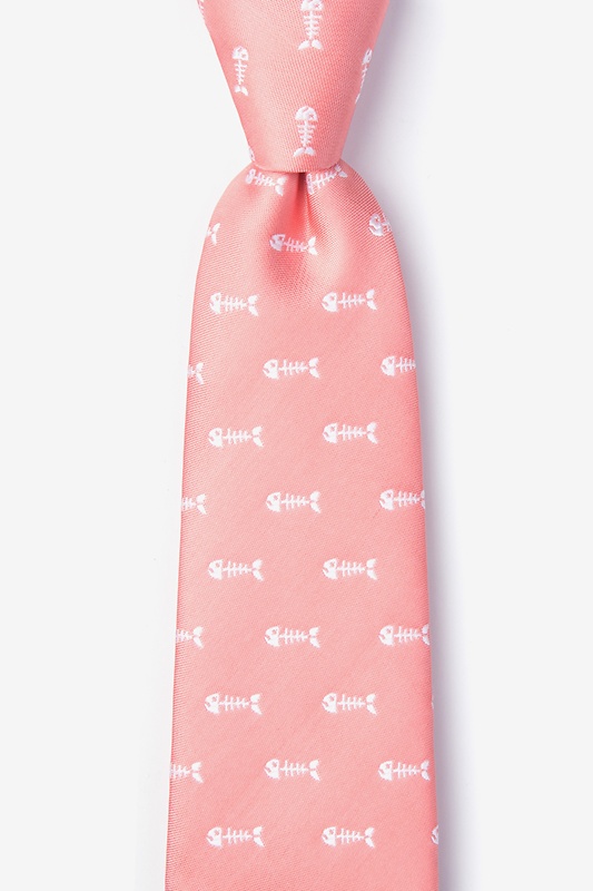 Fish Bones Peach Extra Long Tie