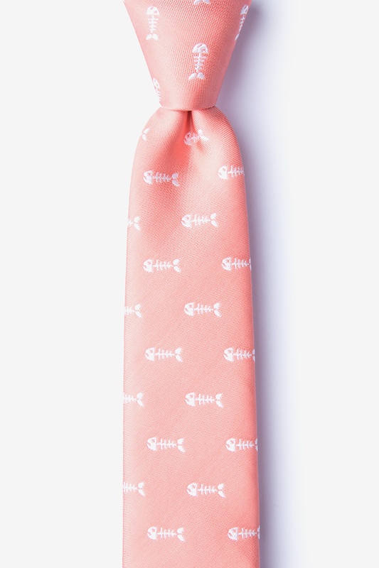 Fish Bones Peach Skinny Tie