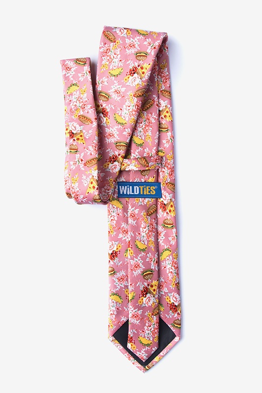 Fast Food Floral Pink Extra Long Tie