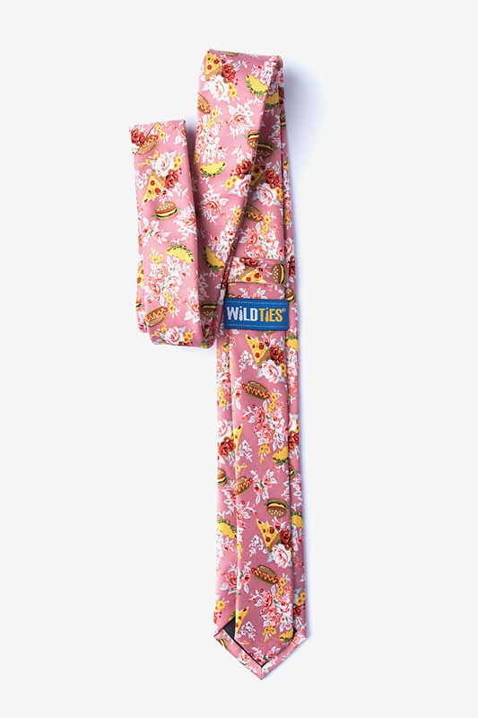 Fast Food Floral Pink Skinny Tie