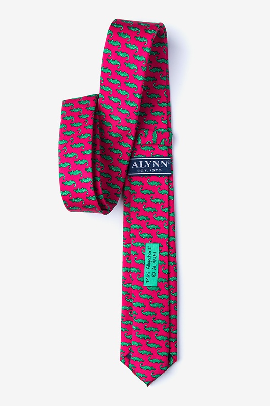 Mini Alligators Pink Skinny Tie