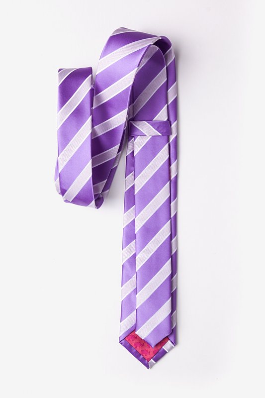 Jefferson Stripe Purple Skinny Tie