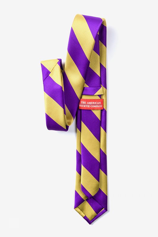 Purple & Gold Stripe Skinny Tie