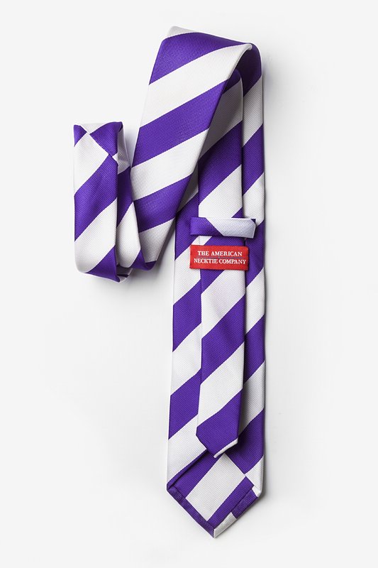 Purple & Off White Stripe Extra Long Tie