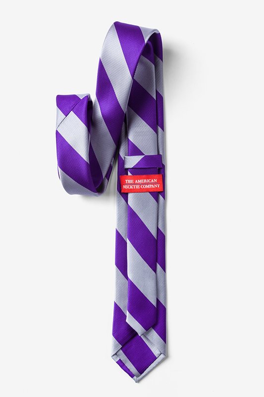 Purple & Silver Stripe Skinny Tie