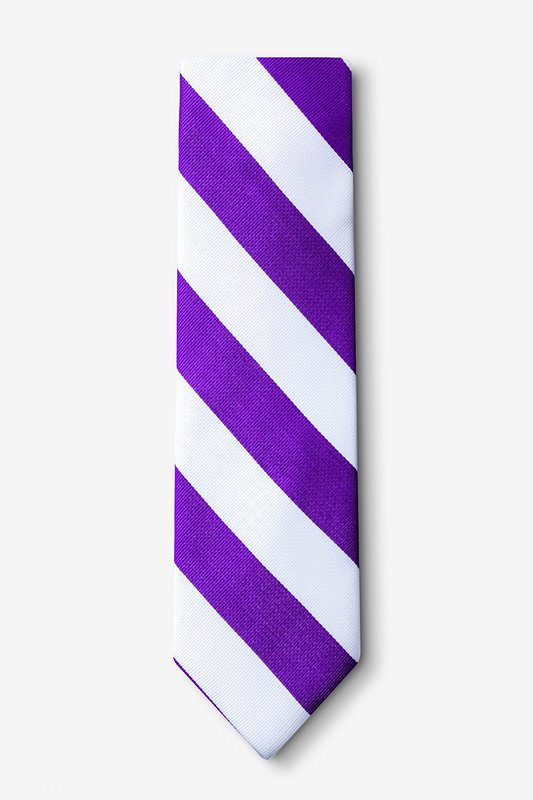 Purple & White Stripe Extra Long Tie