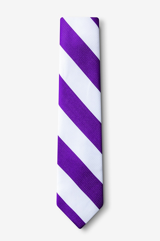 Purple & White Stripe Skinny Tie