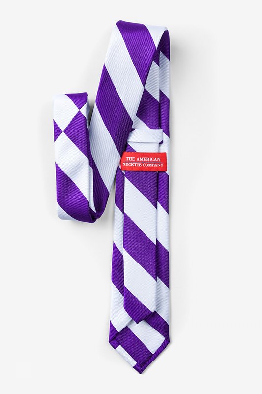 Purple & White Stripe Skinny Tie