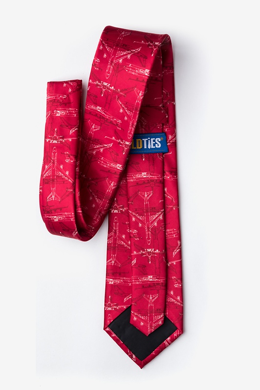 Boeing 747 Red Extra Long Tie