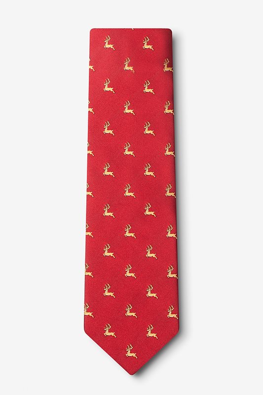 Jumping Reindeer Red Tie