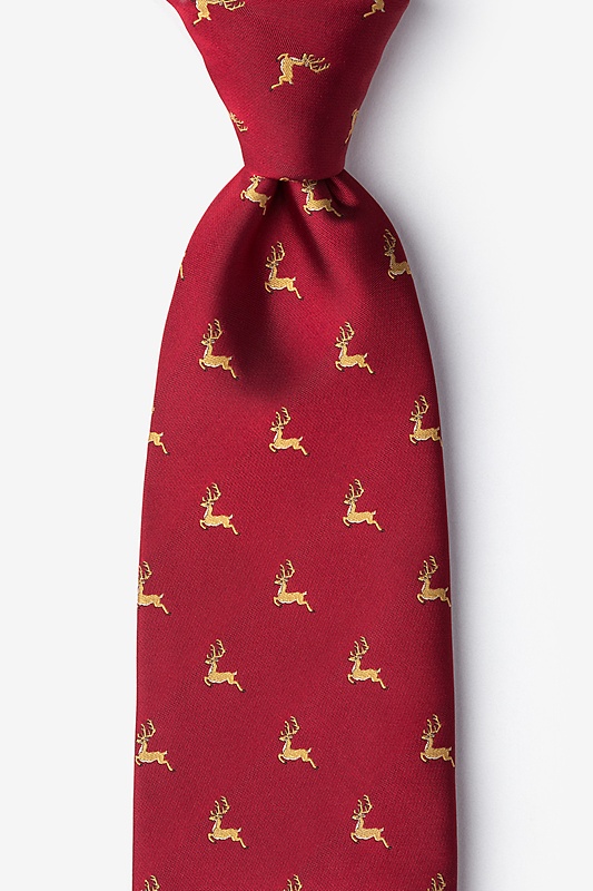 Jumping Reindeer Red Tie