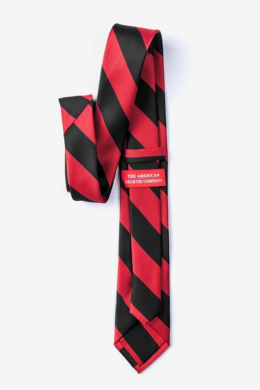 Red & Black Stripe Skinny Tie