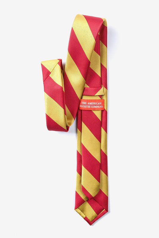 Red & Gold Stripe Skinny Tie