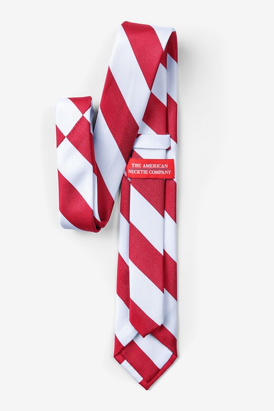 Red & White Stripe Skinny Tie