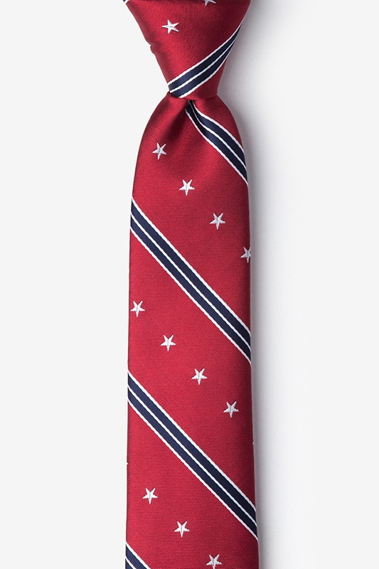 USA Stripe Red Skinny Tie