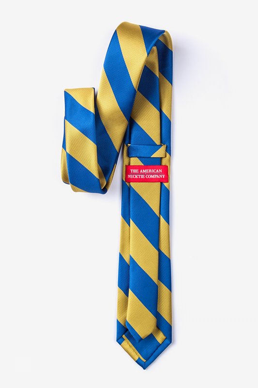 Royal Blue & Gold Stripe Skinny Tie