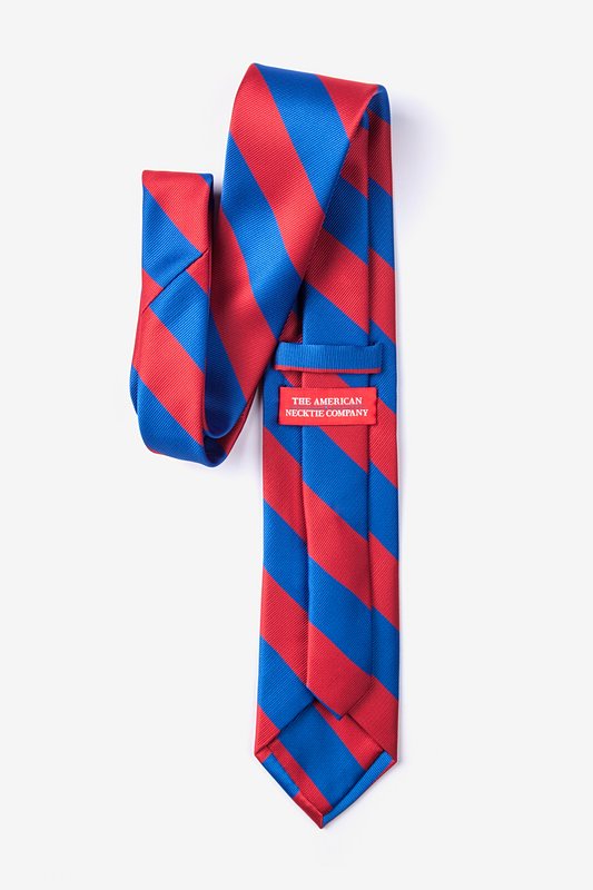 Royal Blue & Red Stripe Skinny Tie