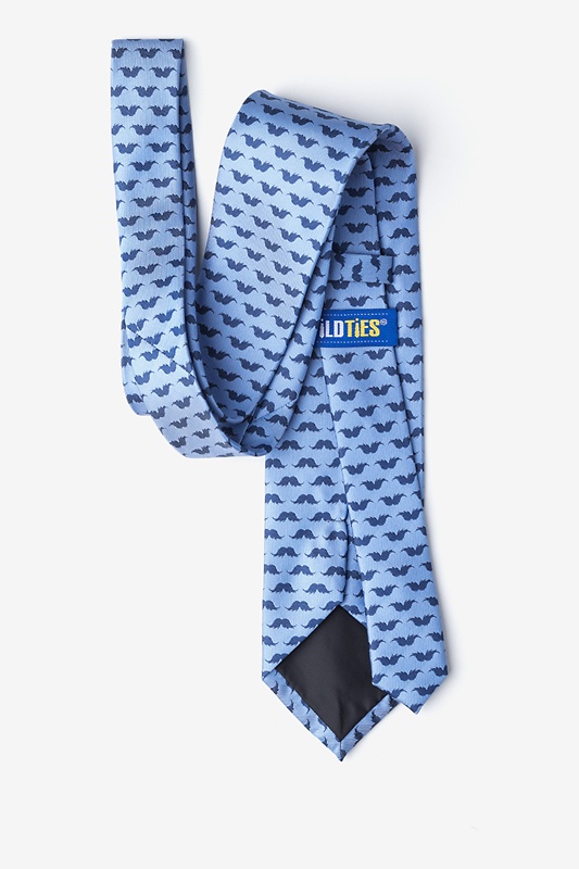 Mustache Repeat Sky Blue Extra Long Tie