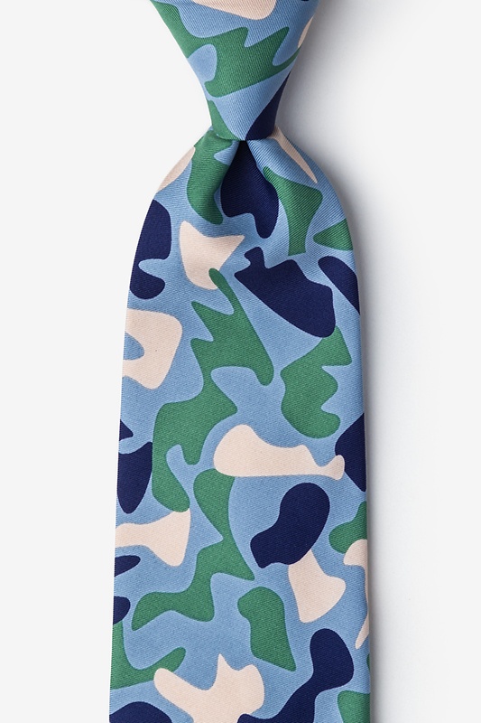 Street Camo Sky Blue Extra Long Tie