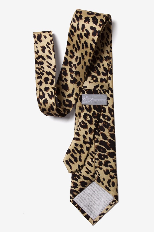 Leopard Print Tan/taupe Extra Long Tie