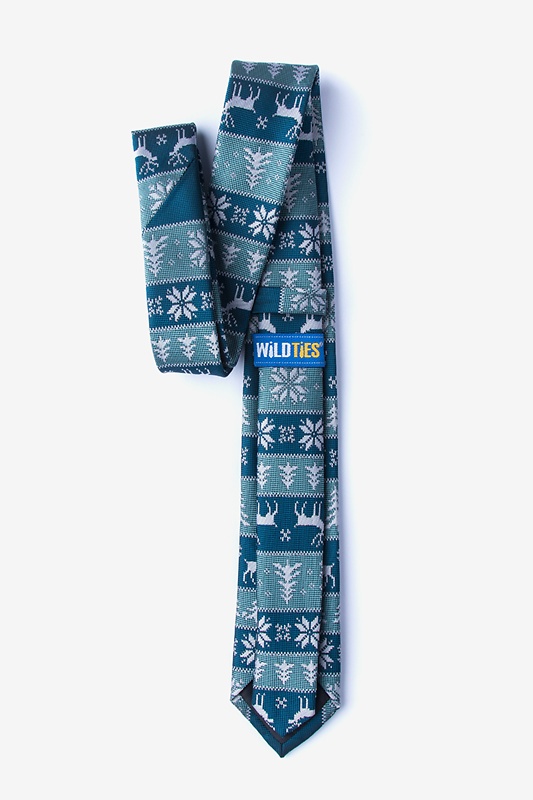 Less Ugly Christmas Sweater Teal Skinny Tie