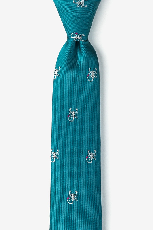 Scorpions Teal Skinny Tie