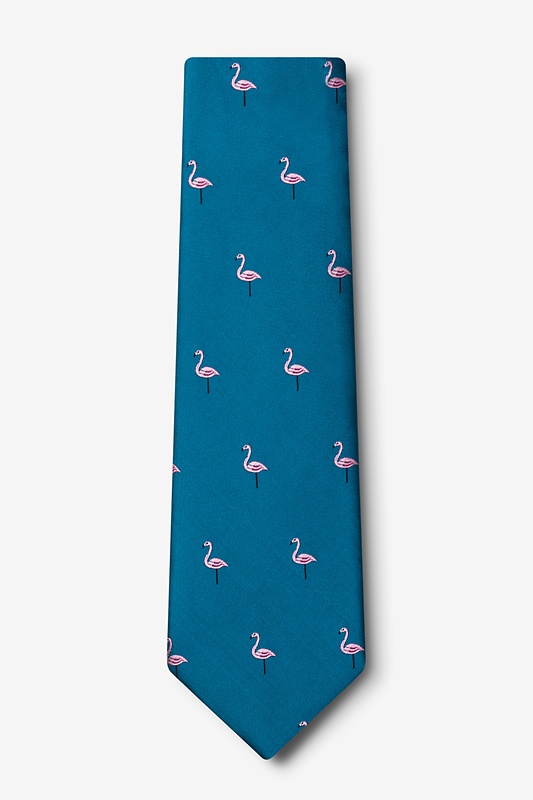 Yard Birds Teal Extra Long Tie