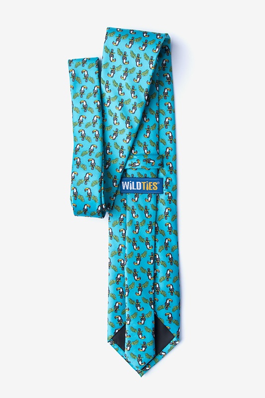 Toucans Turquoise Extra Long Tie