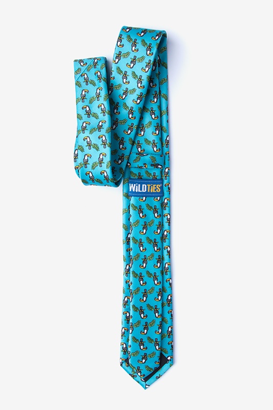 Toucans Turquoise Skinny Tie