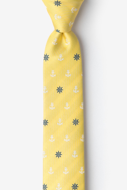 Anchors & Ships Wheels Yellow Skinny Tie