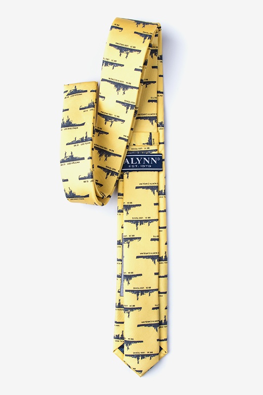 U.S. Battleships Yellow Skinny Tie